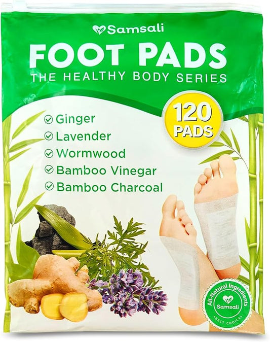Ginger Foot Pads for Pain Relief: 120-Pack Natural Bamboo Vinegar Bamboo Charcoal Wormwood Lavender Ingredients Foot Patches - Comfort for Stress Relief Relaxation - Ideal for Adults Elderly-VivaGrace Women