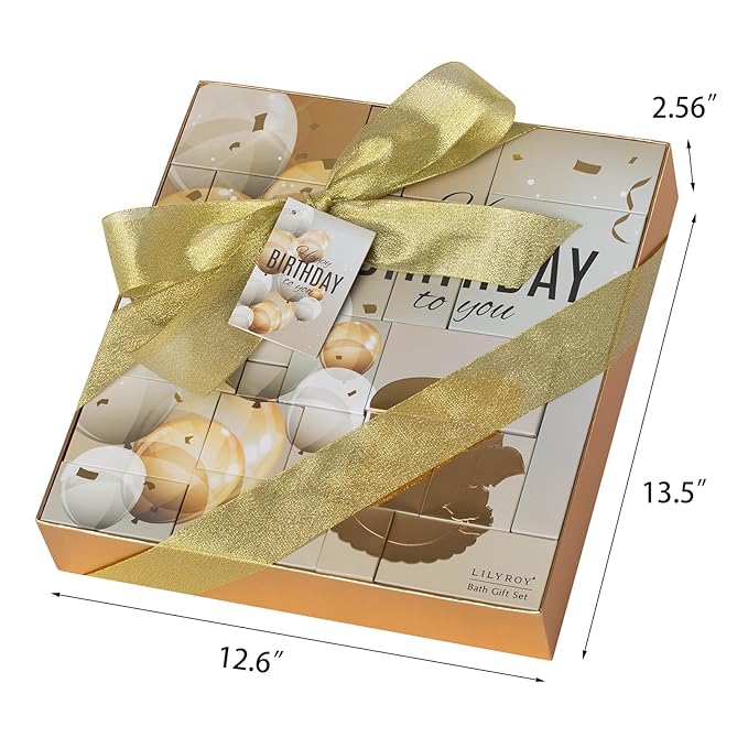 24Pcs Happy Birthday Gifts for Women Mom - Luxury Birthday Presents Spa Gift Set, Bath and Body Gift for Sister Girlfriend Wife Grandma with Necklace, Birthday Gift Set Idea for Women Female Friends-VivaGrace Women