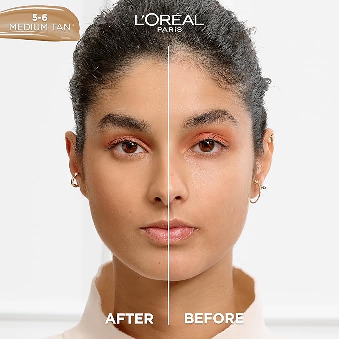 L'Oreal Paris True Match Nude Hyaluronic Tinted Serum Foundation with 1% Hyaluronic acid, Medium Tan 5-6, 1 fl. oz.-VivaGrace Women