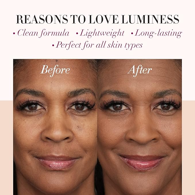 LUMINESS Airbrush Spray Silk Foundation Starter Kit - Light Rich - Foundation, Primer & Dual-Sided Angled Buffing Brush - Medium, Buildable Coverage, Anti-Aging Formula Hydrates & Moisturizes-VivaGrace Women