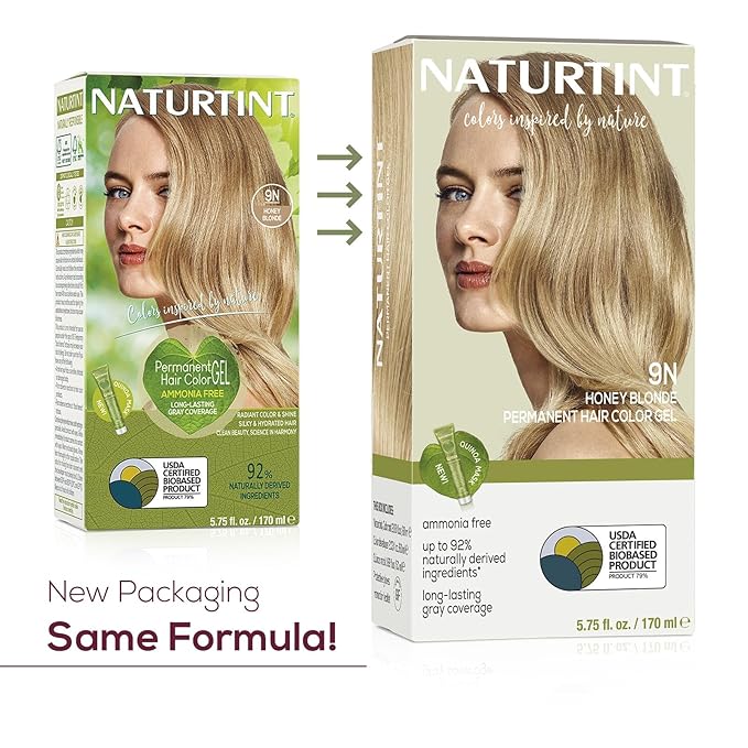 Naturtint 9N Honey Blonde Permanent Hair Color (Pack of 1), Ammonia Free, Vegan, Cruelty Free, up to 100% Gray Coverage, Long Lasting Results (Packaging may vary)-VivaGrace Women
