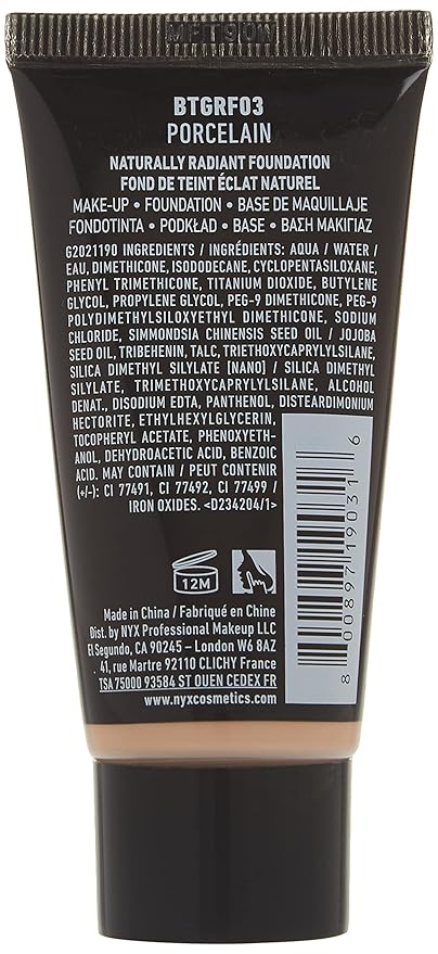 NYX PROFESSIONAL MAKEUP Born To Glow Naturally Radiant Foundation, Medium Coverage - Porcelain-VivaGrace Women