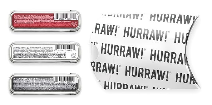 Hurraw! Black Cherry Tinted, Unscented, Moon Night Treatment Lip Balm Slim Slider Tins, 3 Pack Bundle: Organic, Certified Vegan and Cruelty Free All Natural. Bee, Shea, Soy & Palm Free. Made in USA-VivaGrace Women
