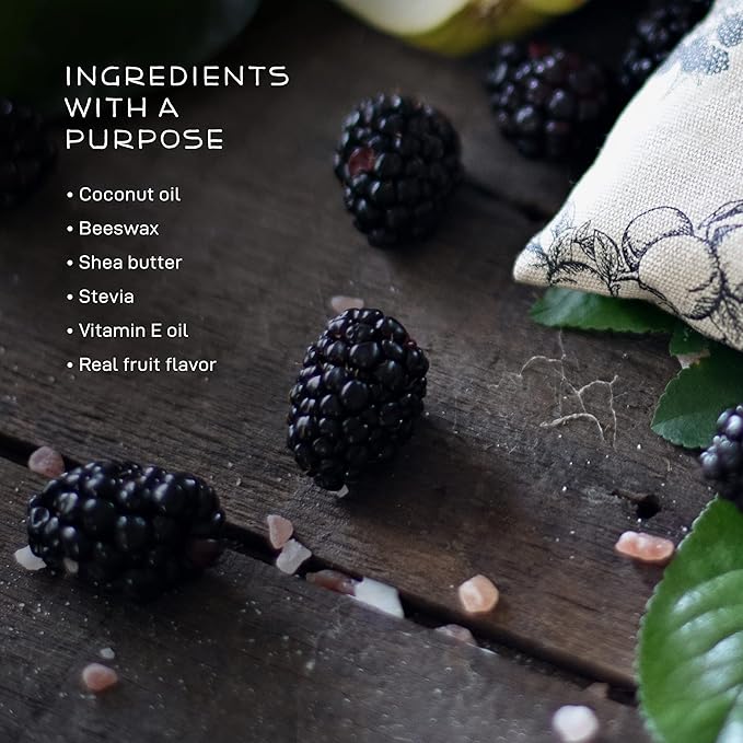 Farmstead Apothecary 100% Natural Lip Balm with Organic Beeswax, Organic Shea Butter & Organic Coconut Oil, Boysenberry Vanilla 0.2oz-VivaGrace Women