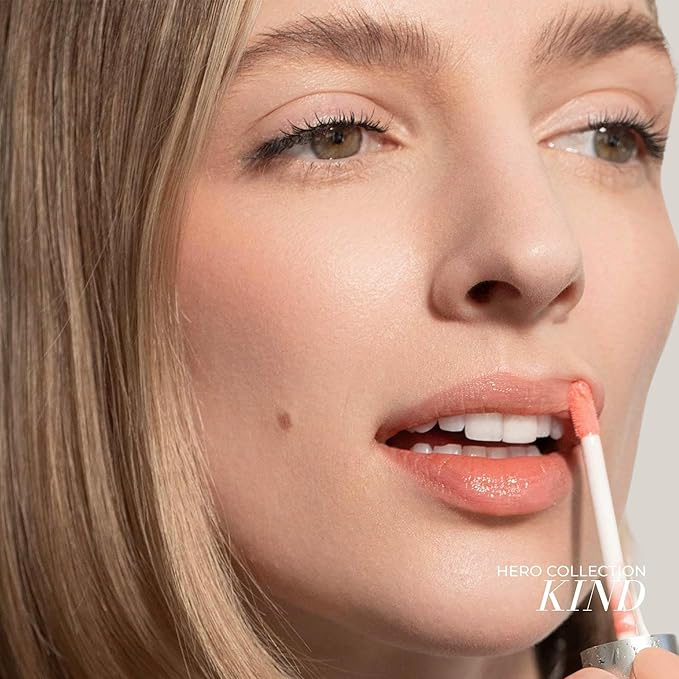 FITGLOW Beauty Lip Colour Serum | Hydrating Lip Gloss | Plumping Anti-Aging Lip Treatment | Natural Shine with Pomegranate Sterols & Collagen | Buildable Color for Dry Chapped Lips | Kind - 10g-VivaGrace Women