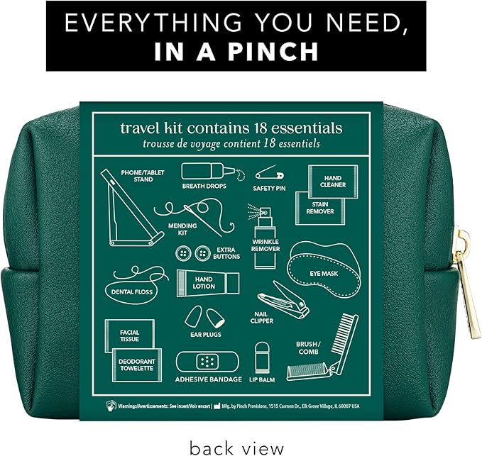 Pinch Provisions Travel Kit, includes 18 Must-Have Emergency Essential Items for Travelling, Ideal Road Trip or Airport Gift for Friends, Family & Peers, Portable Pouch-VivaGrace Women