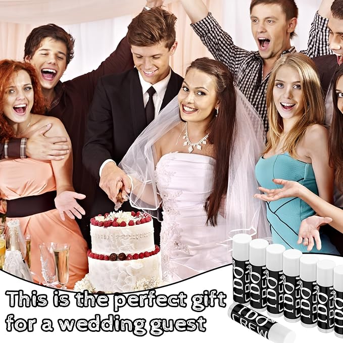 24 Pcs Bachelorette Lip Balm I Do Crew Wedding Party Gifts Bachelorette Lip Balm Gift Wedding Favors for Bachelorette Wedding Party Guest Supplies (Black with White)-VivaGrace Women