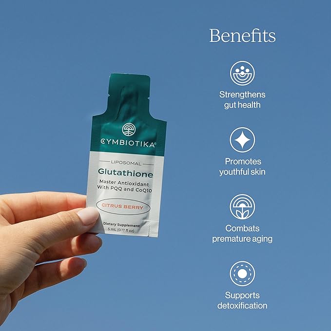 CYMBIOTIKA Liposomal Glutathione Supplement – PQQ, CoQ10 & Antioxidants for Detox, Brain, Energy, Immune Support – Advanced Absorption for Cellular Health & Longevity, Citrus Berry, 2 Month Supply-VivaGrace Women