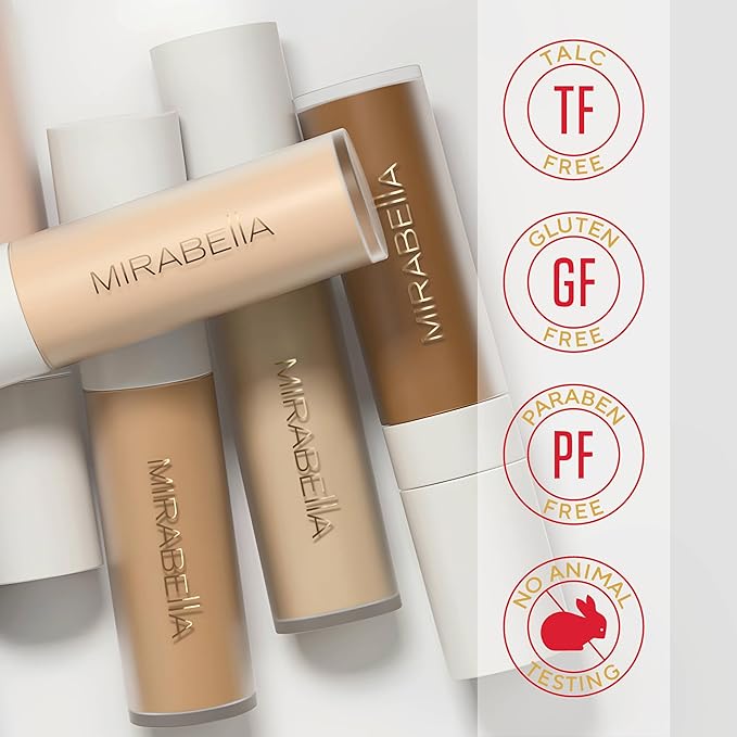 Mirabella Invincible For All Perfecting Under Eye Concealer Full Coverage - Hydrating Makeup Concealer for Dark Circles, Fine Lines & Wrinkles w/Hyaluronic Acid - Ivory I30-VivaGrace Women
