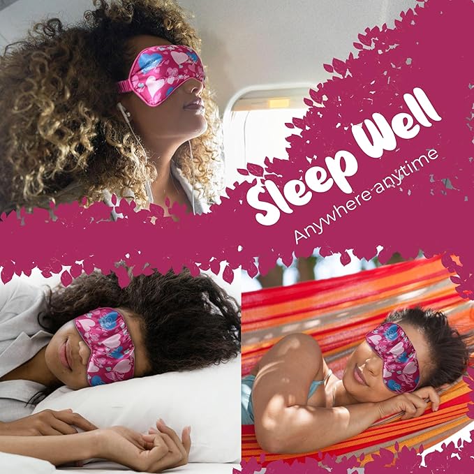 Luxury Sleep Mask – Soft, Lightweight & Ultra Comfort-Perfect for Light Blocking Wake up Radiant (Pink, Elastic Band Strap)-VivaGrace Women