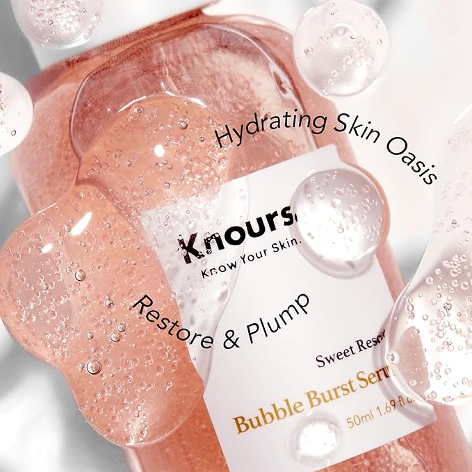 Knours. Balancing 5xHA+Gromwell Root oil Bubble Burst Serum w/ 59% Rose Water Niacinamide, Retinal Hydrating Healthy Serum for Improved Tone & Texture EWG Verified Clean Beauty 50ml/1.69fl. oz.-VivaGrace Women