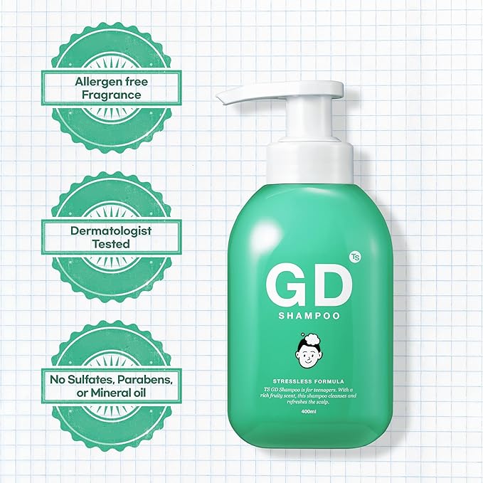 TS GD Shampoo for Teens | Korean Anti-Dandruff Shampoo for Oily & Itchy Scalp | Fruity Allergy-Free Scent | Sulfate-Free Gentle Hair Care (14.1 Oz)-VivaGrace Women
