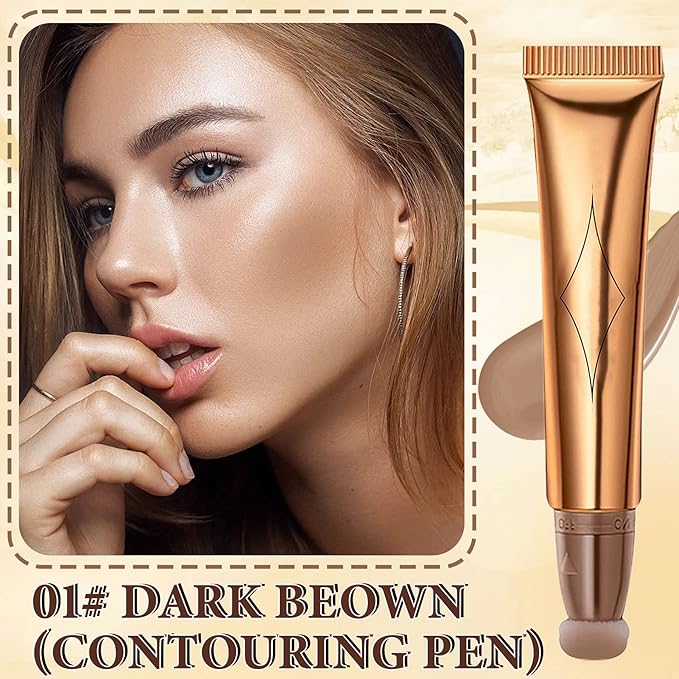 Liquid Contour Beauty Wand,Stick with Cushion Applicator,Cream Contour,Long Lasting Smoothly Moisturizng Silky Contour Stick Face Contouring Stick-VivaGrace Women