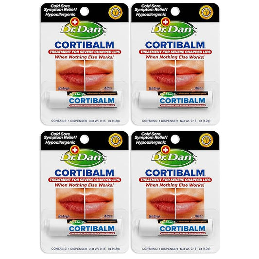 Dr. Dan's Cortibalm- 4 Pack - for Dry Cracked Lips - Healing Lip Balm for Severely Chapped Lips - Designed for Men, Women and Children-VivaGrace Women