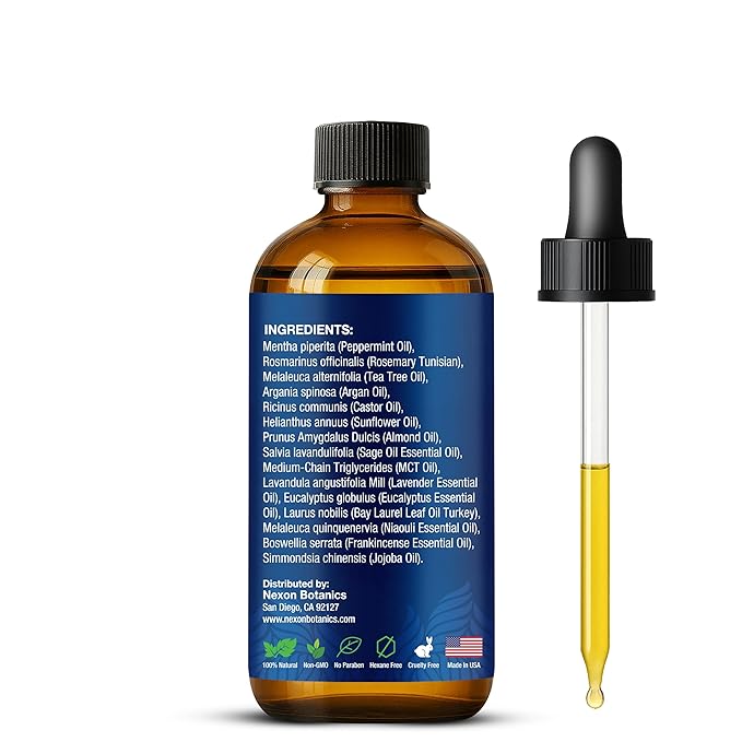 Mint Rosemary Oil for Hair Growth 2 fl oz – Lightweight, Non-Greasy Formula with Peppermint – Strengthens Strands for Healthier, Thicker Look – Nexon Botanics-VivaGrace Women