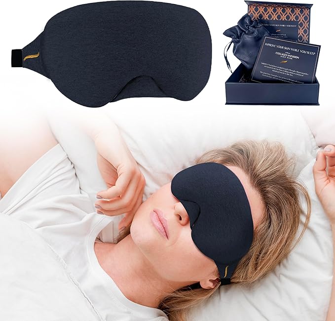 SOMÉ Collagen Eye Mask for Sleeping, Luxurious Adjustable Sleep Mask for Women with Puffy Eyes, Dark Circles & Wrinkles, Collagen Infused Sleeping Mask for Wearable Hydration and Anti-Aging-VivaGrace Women
