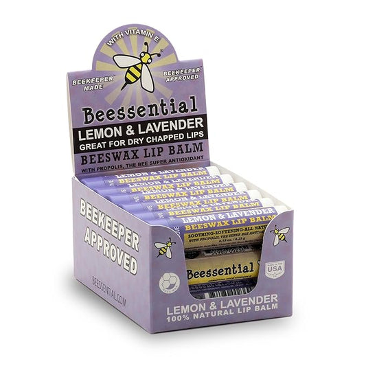 Beessential Natural Bulk Lip Balm, Lavender, 18 Pack | For Men, Women, and Children. Great for Gifts, Showers, & More-VivaGrace Women