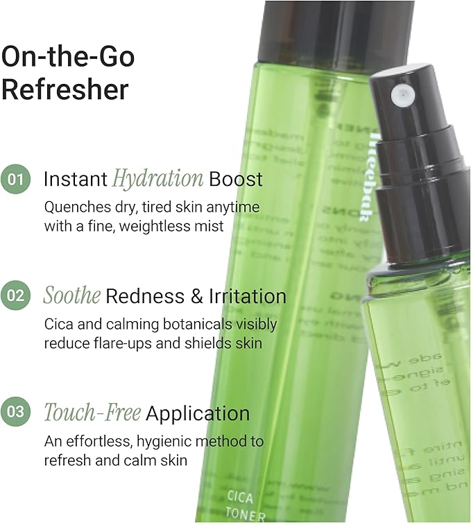 Meebak CICA Toner Spray | Korean Face Mist | Facial Spray with Centella Asiatica & Vitamin E | Soothing Face Toner for Sensitive, Oily, and Combination Skin | 4 fl oz-VivaGrace Women