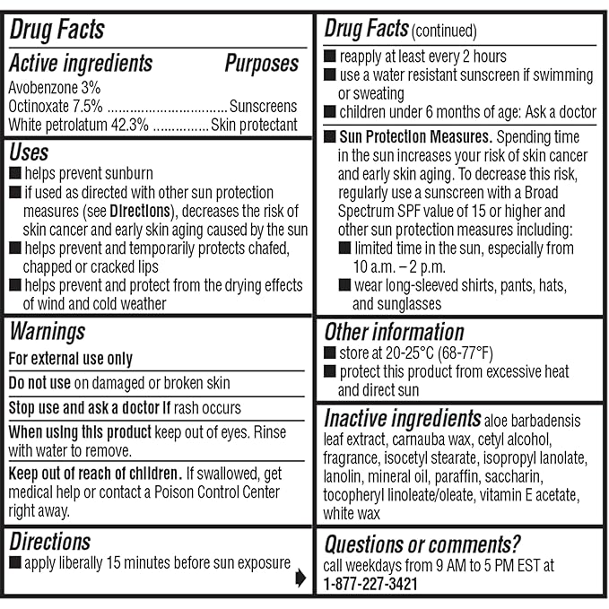 ChapStick Moisturizer Original Lip Balm Tubes, SPF 15 and Skin Protectant - 0.15 Oz, 3 Count (Pack of 1)-VivaGrace Women