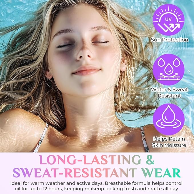 Primer for Face Before Makeup, 3 In 1 One Step Color Corrector Primer, SPF 50 PA+ Sunscreen Isolation Cream, Hydrating, Oil Control Facial Serum Even Skin Tone, Water-Resistant & Sweat-Proof-VivaGrace Women