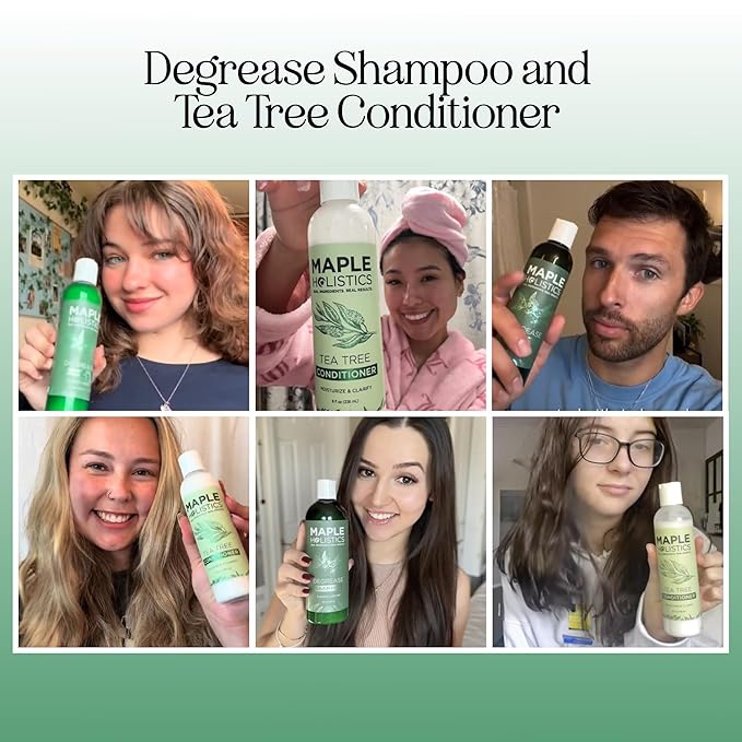 Shampoo and Conditioner for Oily Hair and Scalp - Sulfate and Paraben Free Shampoo and Conditioner Set for Oily Hair Care with Deep Cleansing Tea Tree Oil - Color Safe & Cruelty Free (8 Fl Oz)-VivaGrace Women