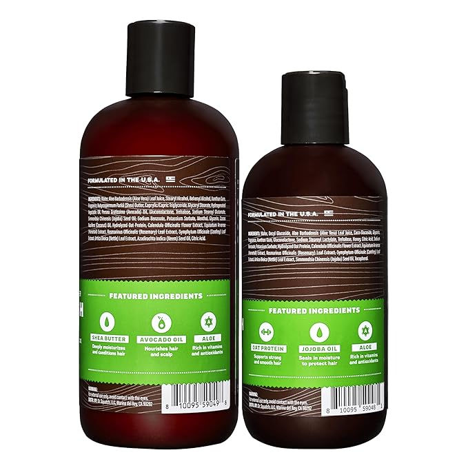 Dr. Squatch Natural Hair Bundle for Men - Healthy, Full Looking Hair - Cool Fresh Aloe Shampoo (8 fl oz), Cool Fresh Aloe Conditioner (11.5 fl oz)-VivaGrace Women