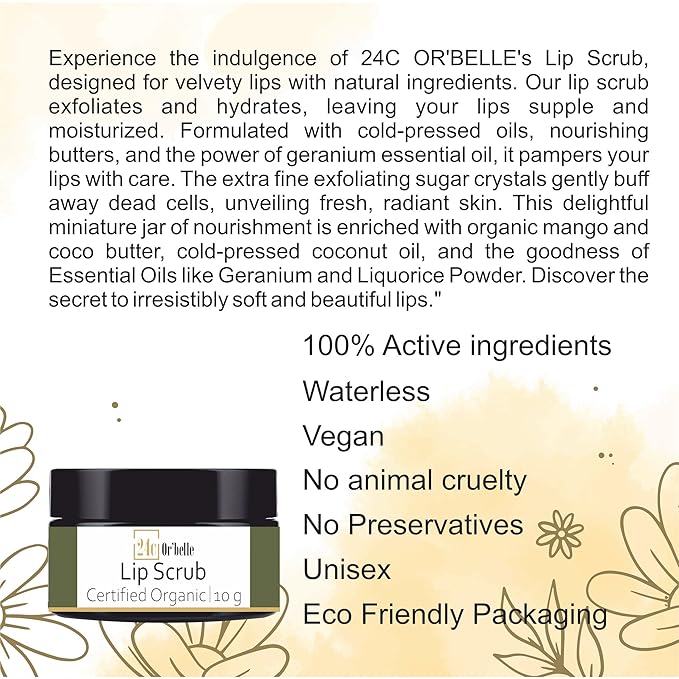 24C Or'Belle Lip Scrub | Enriched With Cocoa And Manjistha And Other Ingredients Help To Exfoliates Dry And Dead Skin From The Lips Leaving Them Smooth And Soft And Evens Out The Colour Of The Lips-VivaGrace Women