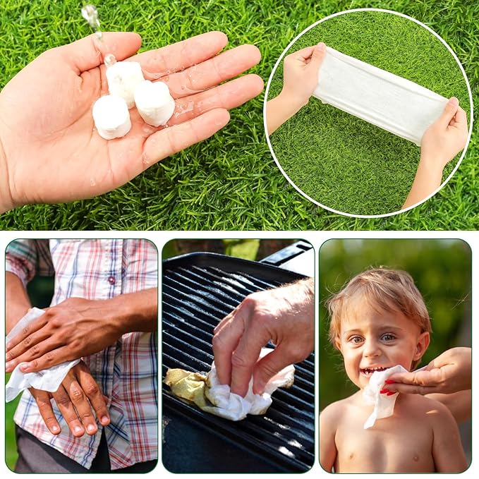 Compressed Disposable Face Towel Kit, Thicken Facial Cleansing Cloths Towelettes,Compact Portable Wash Cotton Wipes Tablets Coin Tissues for Beauty Salon Personal Care Travel(100 PCS White)