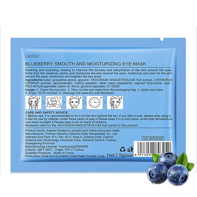Under Eye Patches- 28 Pairs Blueberry Collagen Eye Mask Eye Patches for Reducing Puffy Eyes and Dark Circles, Anti Aging Gel Eye Pads Under Eye Mask, Blue-VivaGrace Women