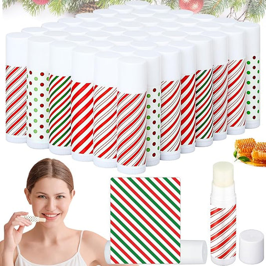 50 Pcs Christmas Peppermint Lip Balms Gifts Bulk Holiday Stocking Stuffers Holiday Treat Gifts Stuffer Goodie Christmas Party Supplies for Kids Women Men-VivaGrace Women