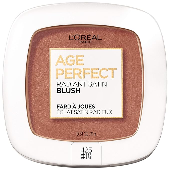 L'Oreal Paris Age Perfect Radiant Satin Blush with Camellia Oil, Amber-VivaGrace Women