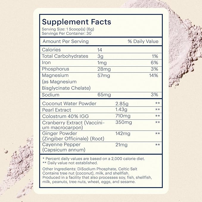 The Skinny Confidential Beauty Salt- Hydration Powder Contain Grass-Fed Colostrum, Electrolytes & Pearl Powder - Supports Immunity & Digestive Health, Glowing Skin & Radiant Hair - Gluten Free-VivaGrace Women