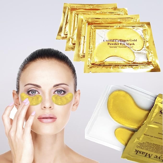 50 Pairs 24K Gold Eye Mask Powder Crystal Gel Collagen Natural Eye Pads For Anti-Aging & Moisturizing Reducing Dark Circles, Puffiness, Wrinkles-VivaGrace Women