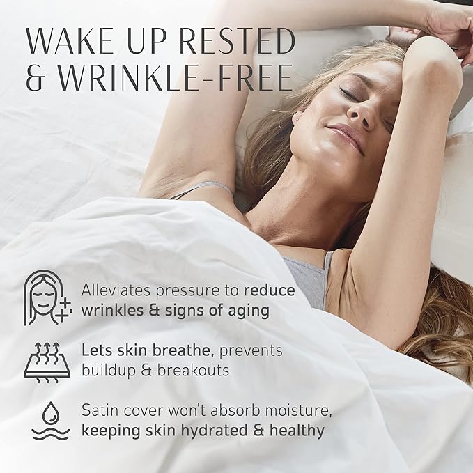 YourFacePillow - Ergonomic Cervical Memory Foam Pillow for Back Sleeping - Neck & Shoulder Support - Best Sleep Alignment - Large with Satin Case-VivaGrace Women