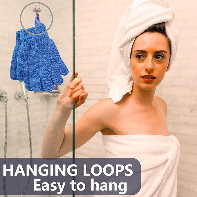 Exfoliating Glove - Body Scrub for Smooth and Soft Skin - Body Exfoliator for Ingrown Hair Dead Skin Remover and Itchy and Flaky Skin - Scrubber Shower Accessories 1 Pair Glove Mens Stocking Stuffer-VivaGrace Women