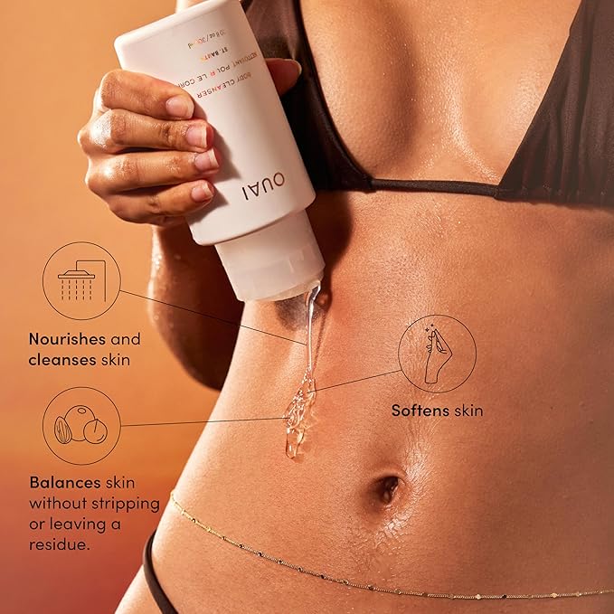 OUAI Body Cleanser, St. Barts - Foaming Body Wash with Jojoba Oil and Rosehip Oil to Hydrate, Nurture, Balance and Soften Skin - Paraben, Phthalate and Sulfate Free Skin Care Products - 10 Oz-VivaGrace Women