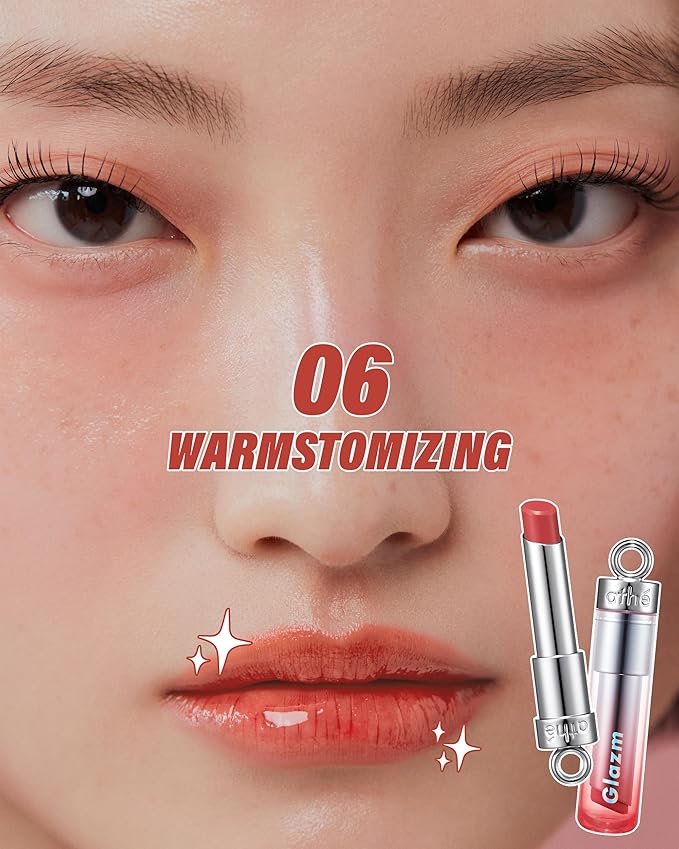 ATHE Glazm Lipbalm Stick - Vegan Glow Korean Lip Balm - Plumping, Volumizing & Highly Pigmented Lipstick - Soft Melting, Buildable Formula - Plant-Derived, Cruelty-Free, 0.12oz. (06 Warmstomizing)-VivaGrace Women
