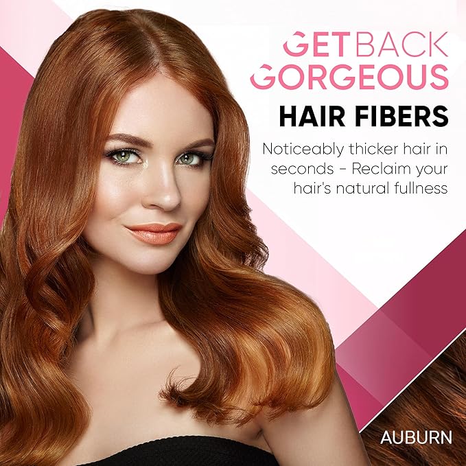 GBG Hair Fibers for Thinning Hair & Bald Spots (Auburn) - 25g Bottle - Conceals Hair Loss - Instant Cover Up & Volume in 30 Seconds, Hair Powder for Women & Men - Cruelty Free-VivaGrace Women