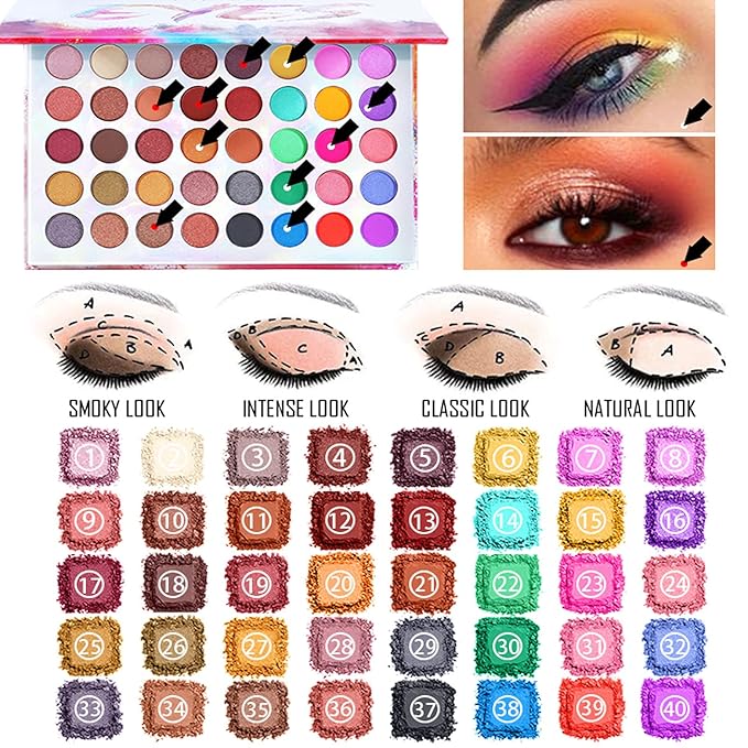 All in One Makeup Bundle with Makeup and Reusable Waterproof Case, Ultimate Color Combination Eye Shadow Palette, Photo Finish Foundation, Lipstick Set, Multi-Use Concealer etc, Makeup Gift Set-VivaGrace Women