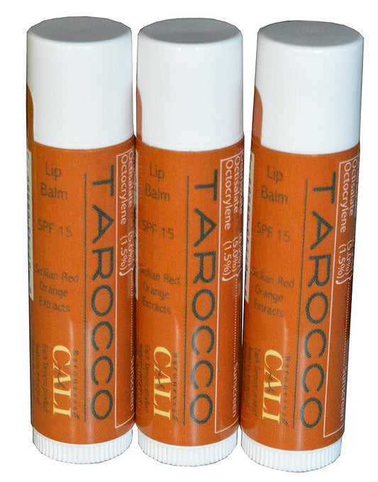 Cali Baronessa Tarocco Sicilian Red Orange Nourishing Lip Balm - Repairs and Nourishes Lips - 0.15 Ounce Each, Pack of 3-VivaGrace Women