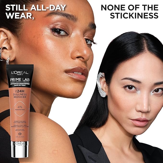 L'Oreal Paris Prime Lab Up to 24H Dullness Reducer, Face Primer Infused with Niacinamide to Reduce Face Dullness and Extend Makeup Wear, 1.01 Fl Oz-VivaGrace Women