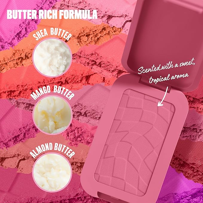 NYX PROFESSIONAL MAKEUP Buttermelt Powder Blush, Fade and Transfer-Resistant Blush, Up to 12HR Make Up Wear, Vegan Formula - For The Butta-VivaGrace Women