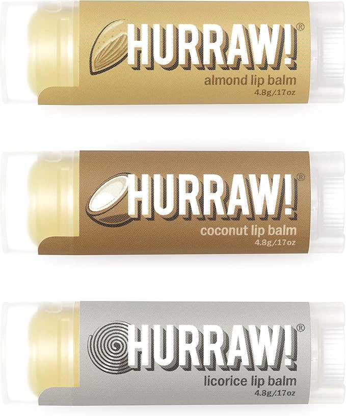 Hurraw! Almond, Coconut, Licorice Lip Balms, 3 Pack Bundle: Organic, Certified Vegan, Cruelty and Gluten Free. Non-GMO, 100% Natural. Bee, Shea, Soy & Palm Free. Made in USA-VivaGrace Women