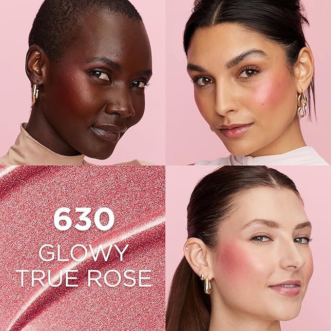 L'Oreal Paris True Match Lumi Le Liquid Blush, Intense Lightweight Blush Formula With Liquid Pigments, Glowy True Rose, 0.33 Fl Oz-VivaGrace Women