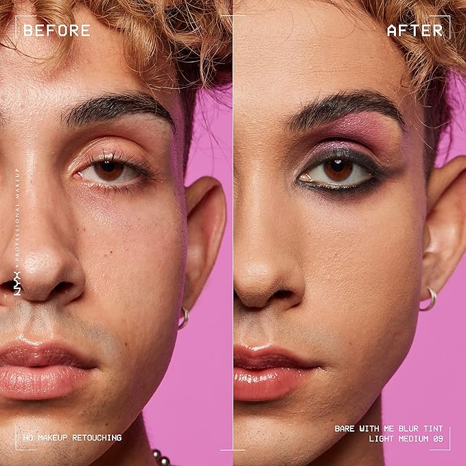 NYX PROFESSIONAL MAKEUP Bare With Me Blur Skin Tint Foundation Make Up with Matcha, Glycerin & Niacinamide - Light Medium-VivaGrace Women