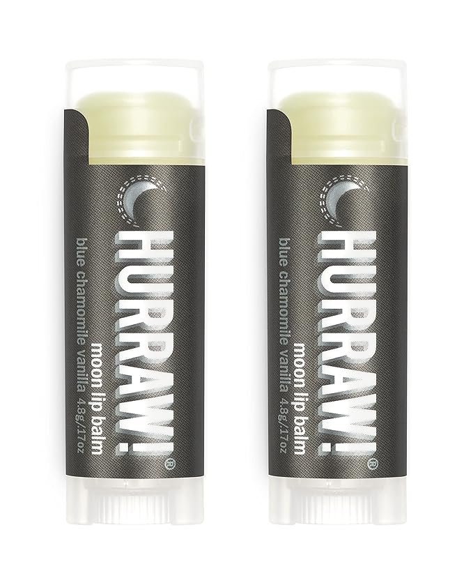 Hurraw! Moon Night Treatment (Blue Chamomile, Vanilla) Lip Balm, 2 Pack: Organic, Certified Vegan, Cruelty and Gluten Free. Non-GMO, 100% Natural Ingredients. Bee, Shea, Soy and Palm Free. Made in USA-VivaGrace Women
