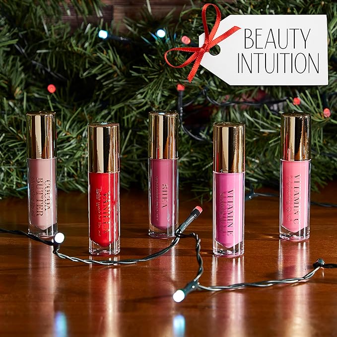 Enchante Beauty Intuition 5-Piece Plumping Lip Oil Set - 5ML Each | Lightweight, Hydrating and Soothing with Elegant Embossing-VivaGrace Women