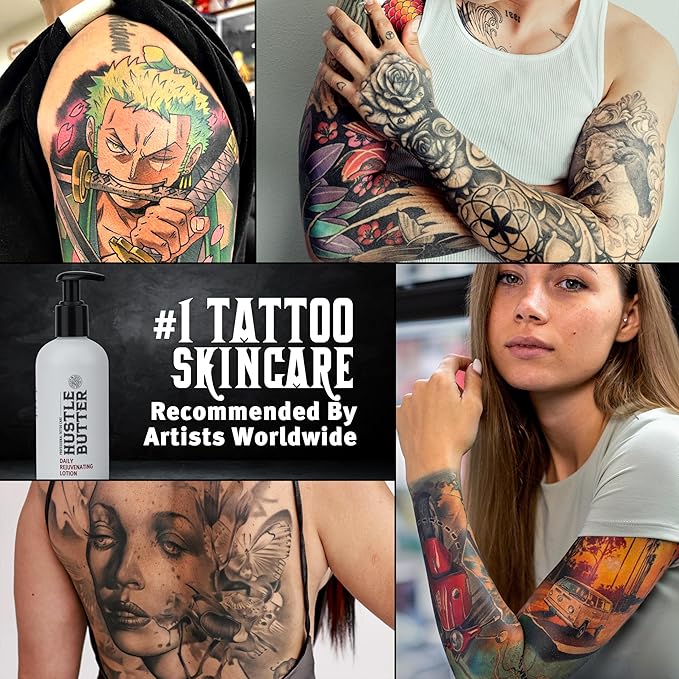 Hustle Butter Tattoo Aftercare - Daily Moisturizing Lotion - Naturally Derived Vegan Cruelty Free - Everyday All Over Use for Tattoos - 9 fl oz-VivaGrace Women