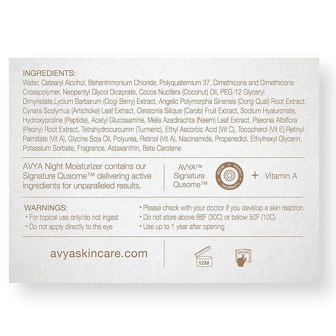 AVYA Night Moisturizer (1.7oz) - Advanced Ayurvedic Skincare/Retinol Cream with Antioxidants/Reduces Fine Lines and Wrinkles-VivaGrace Women