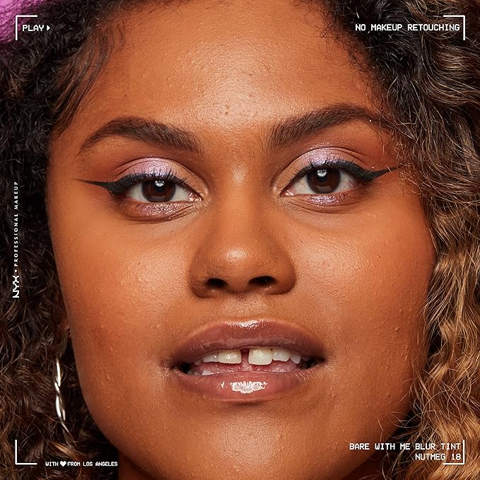 NYX PROFESSIONAL MAKEUP Bare With Me Blur Skin Tint Foundation Make Up with Matcha, Glycerin & Niacinamide - Nutmeg-VivaGrace Women